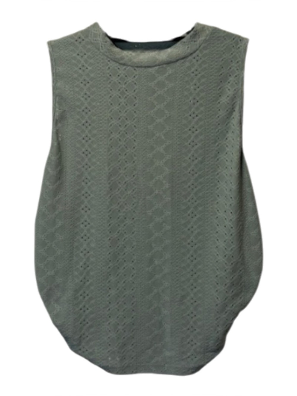 SHEIN Curve Sage Green Sleeveless Eyelet Tank Top